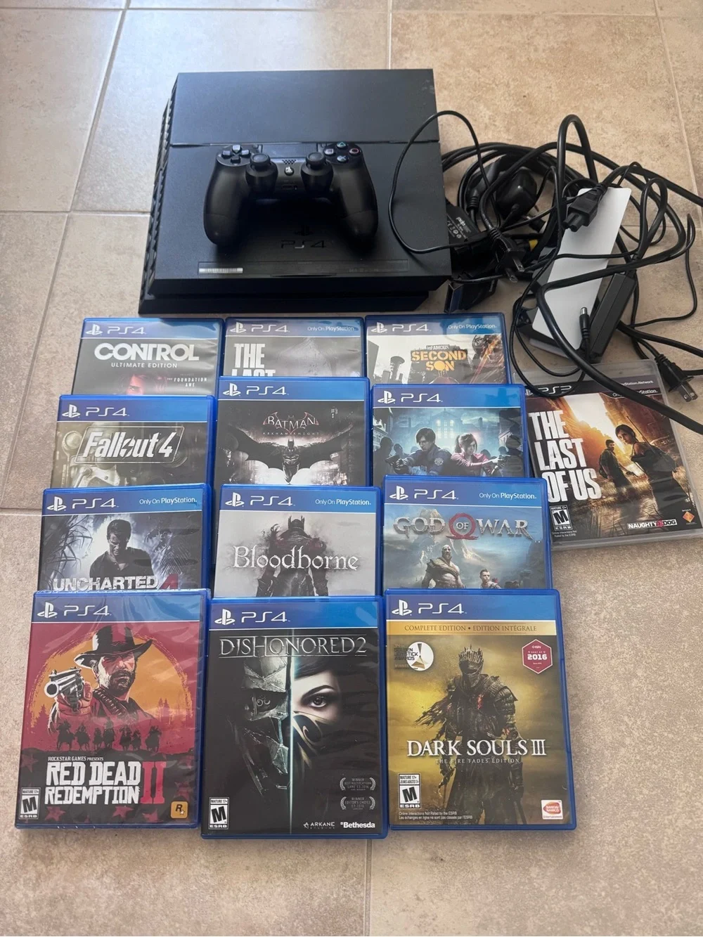 Sony PS4 Black Console with Controller and 12 PS4 Game Bundle